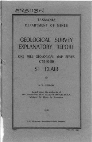 Geological Survey Explanatory Report St Clair