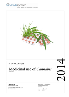 Memo About Medicinal Use of Cannabis