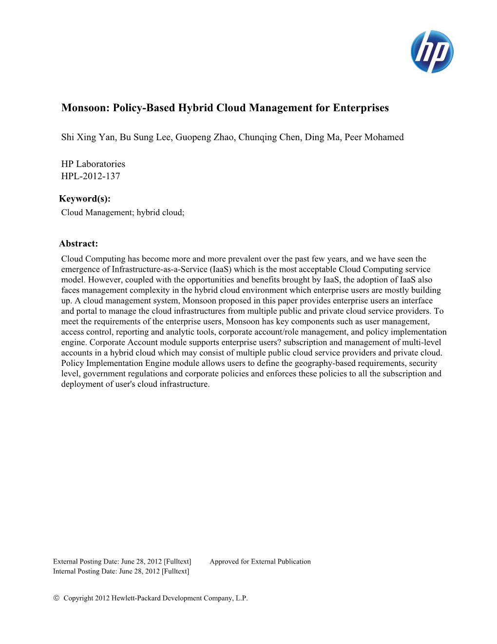 Monsoon: Policy-Based Hybrid Cloud Management for Enterprises