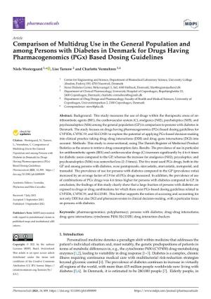 Comparison of Multidrug Use in the General Population and Among Persons with Diabetes in Denmark for Drugs Having Pharmacogenomics (Pgx) Based Dosing Guidelines