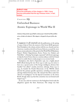 Atomic Espionage in World War II