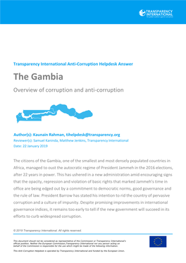 The Gambia Overview of Corruption and Anti-Corruption