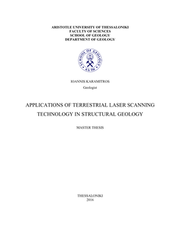 Applications of Terrestrial Laser Scanning Technology in Structural Geology