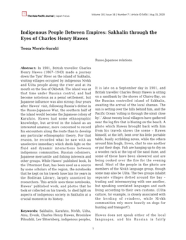 Indigenous People Between Empires: Sakhalin Through the Eyes of Charles Henry Hawes