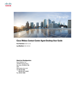 Cisco Webex Contact Center Agent Desktop User Guide