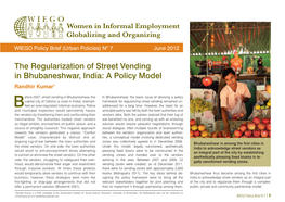 The Regularization of Street Vending in Bhubaneshwar, India: a Policy Model Randhir Kumar1