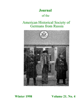 Journal American Historical Society of Germans from Russia