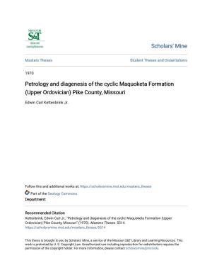 Petrology and Diagenesis of the Cyclic Maquoketa Formation (Upper Ordovician) Pike County, Missouri
