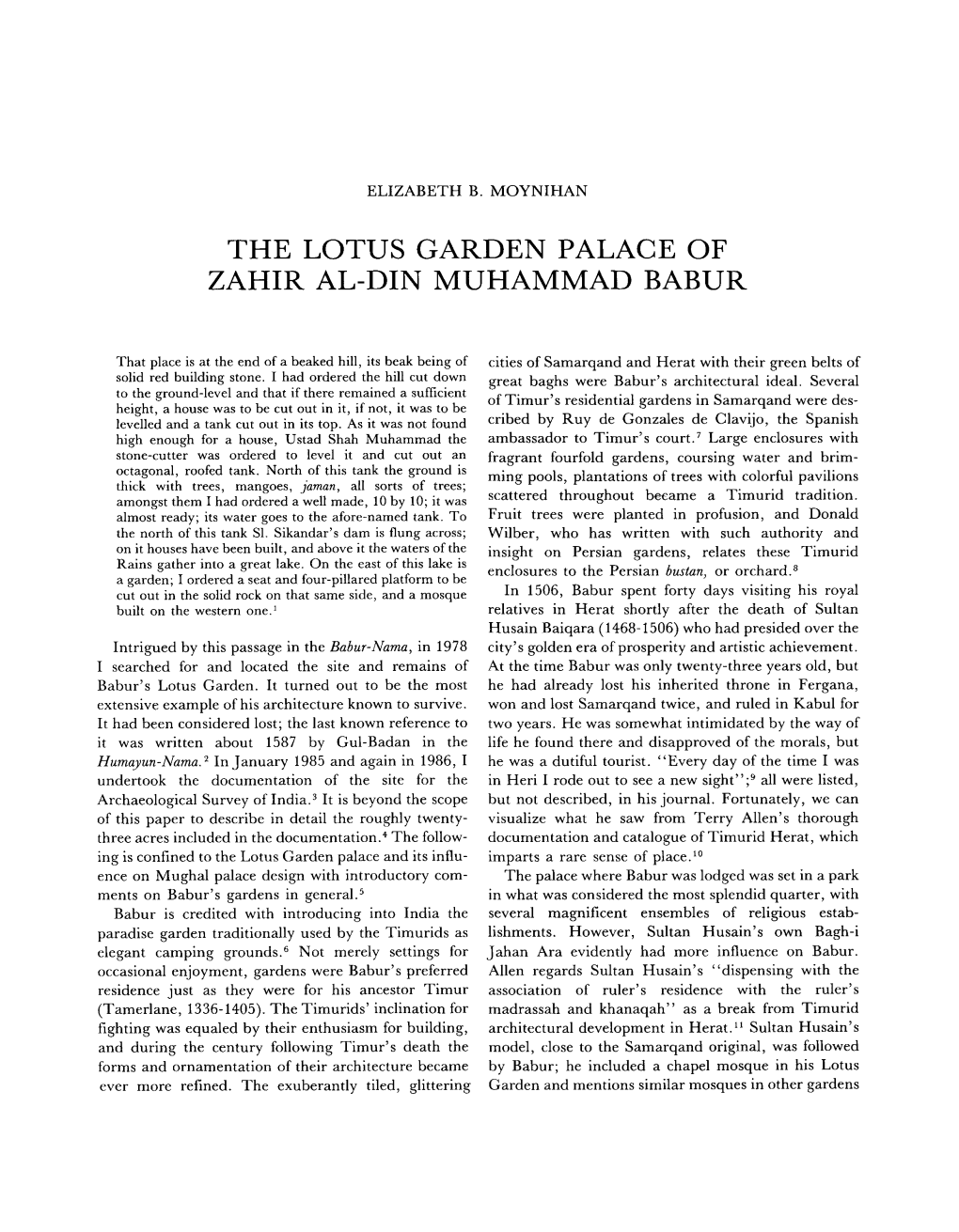The Lotus Garden Palace of Zahir Al-Din Muhammad Babur