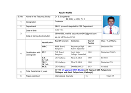 Faculty Profile Sl