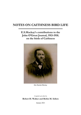 Notes on Caithness Bird Life