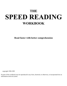 Speed Reading Workbook