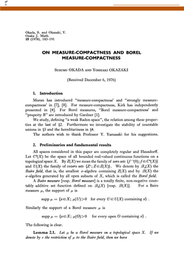 On Measure-Compactness and Borel Measure-Compactness