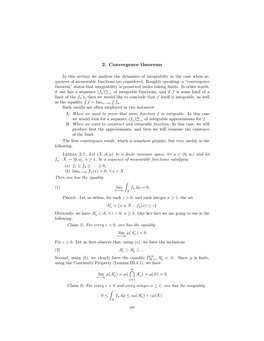 2. Convergence Theorems
