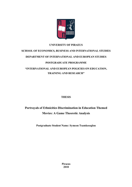 Portrayals of Ethnicities Discrimination in Education Themed Movies: a Game Theoretic Analysis