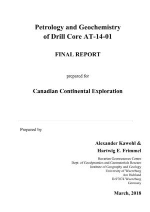 Petrology and Geochemistry of Drill Core AT-14-01
