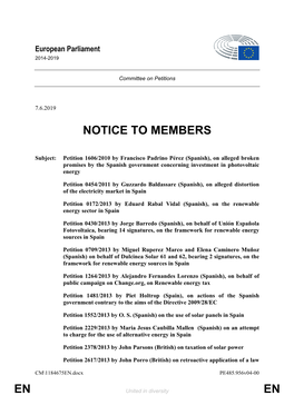 En En Notice to Members