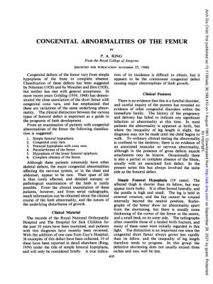 Congenital Abnormalities of the Femur
