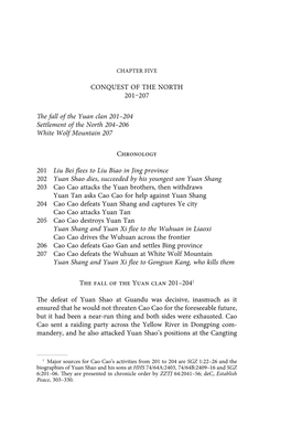 CONQUEST of the NORTH 201–207 the Fall of the Yuan Clan 201
