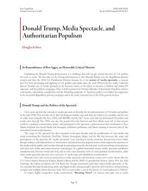 Donald Trump, Media Spectacle, and Authoritarian Populism