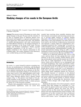 Studying Changes of Ice Coasts in the European Arctic