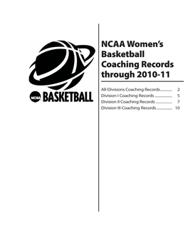 Coaching Records Through 2010-11