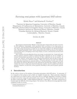 Factoring Semi-Primes with (Quantum) SAT-Solvers