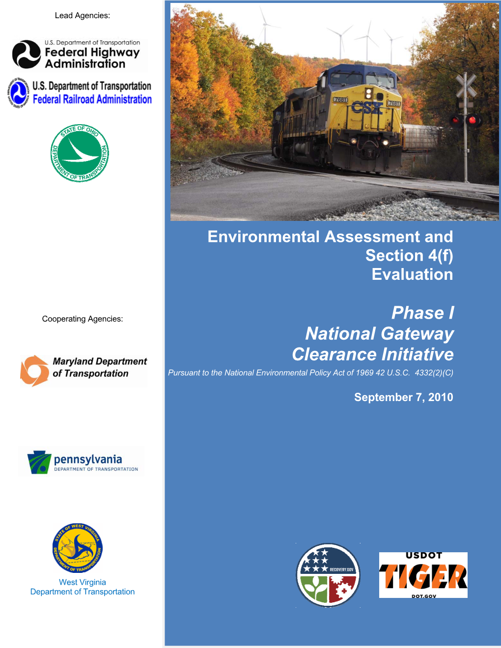 Environmental Assessment and Section 4(F) Evaluation Phase I National Gateway Clearance Initiative