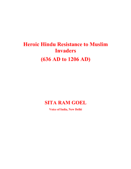 Heroic Hindu Resistance to Muslim Invaders