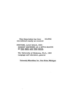 University Microfilms, Inc., Ann Arbor, Michigan the Umversrnf of Ok L a H O M A