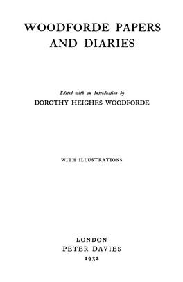 Woodforde Papers and Diaries