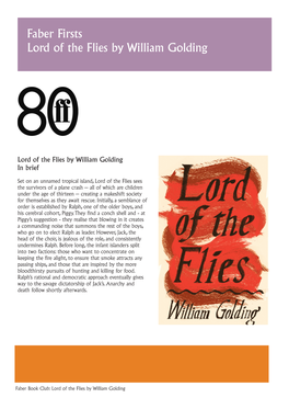 Faber Firsts Lord of the Flies by William Golding