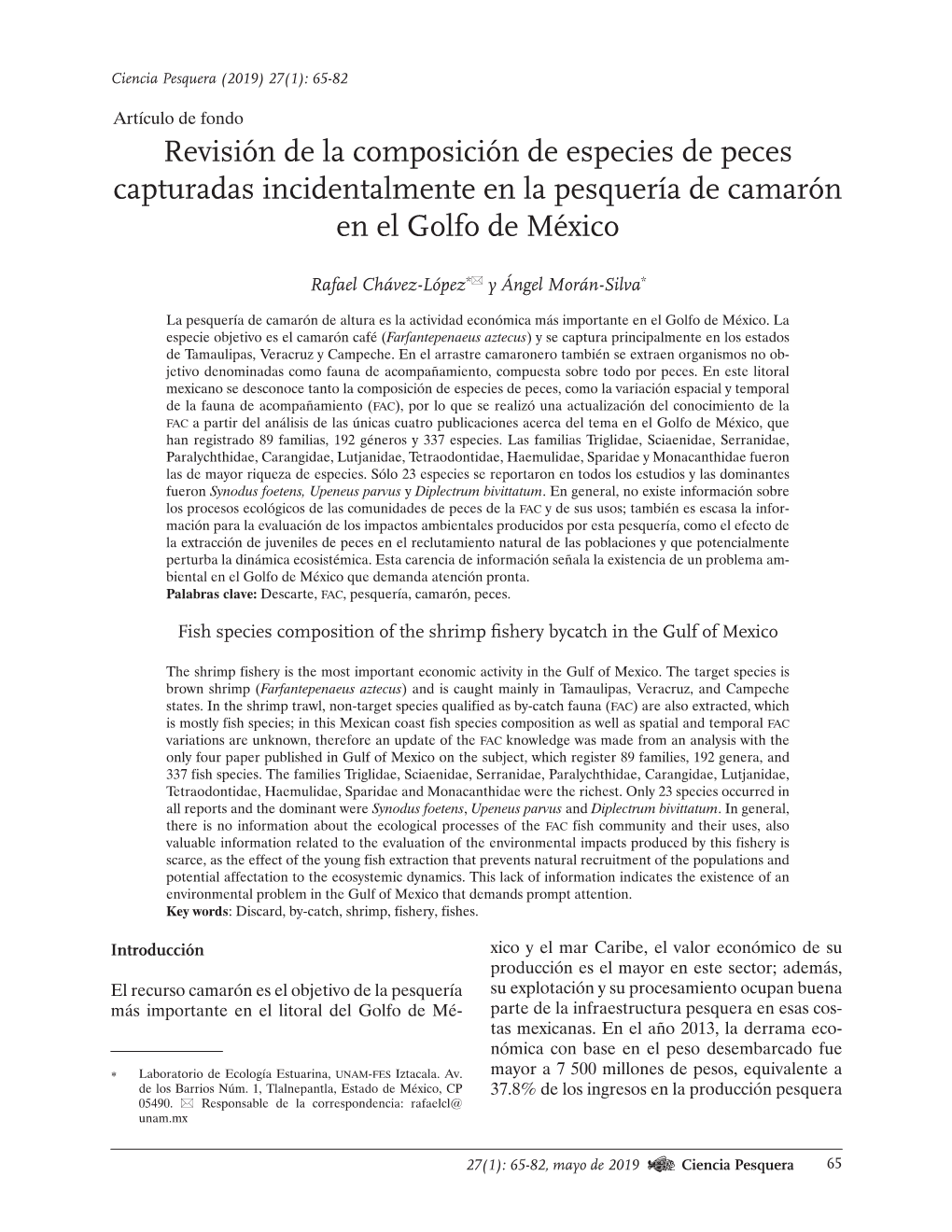 Revisión De La Composición De Especies De Peces Capturadas Incidentalmente En La Pesquería De Camarón En El Golfo De México