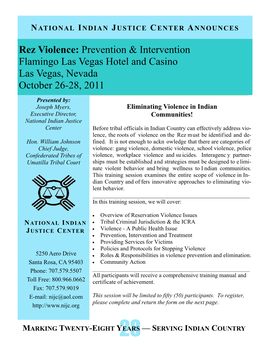 Rez Violence: Prevention & Intervention Flamingo Las Vegas