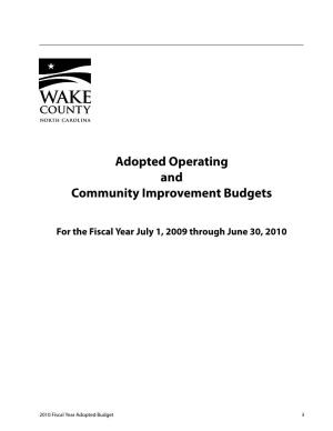 Wake County Budget Book.Book