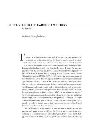 China's Aircraft Carrier Ambitions