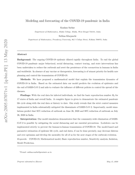 Arxiv:2005.07071V1 [Q-Bio.PE] 13 May 2020 Oe Prediction