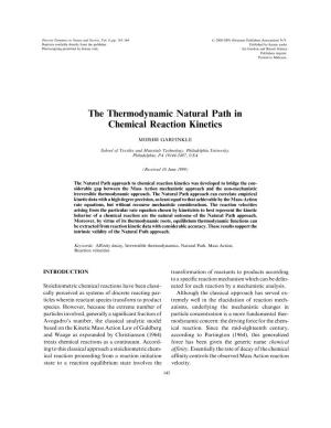 The Thermodynamic Natural Path in Chemical Reaction Kinetics