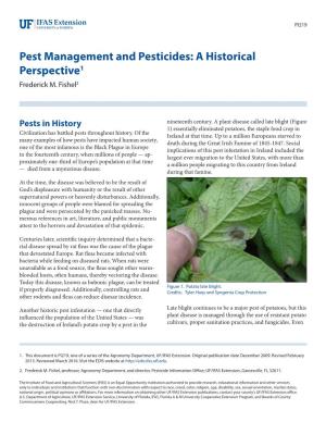 Pest Management and Pesticides: a Historical Perspective1 Frederick M