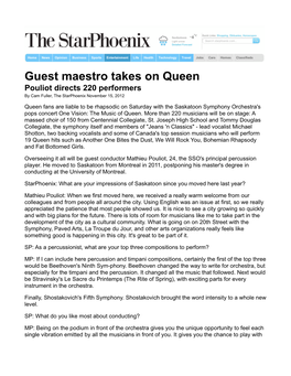 Guest Maestro Takes on Queen
