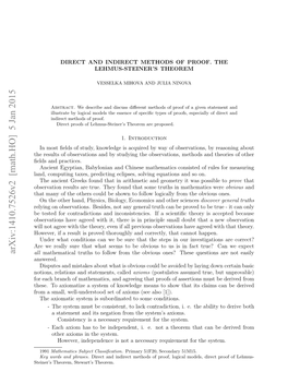 Arxiv:1410.7526V2 [Math.HO] 5 Jan 2015 Tie’ Hoe,Seatstheorem