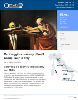 Caravaggio's Journey | Small Group Tour in Italy | Odyssey Traveller