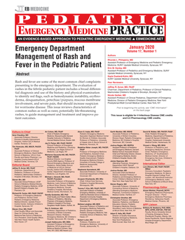 Emergency Department Management of Rash and Fever in the Pediatric Patient