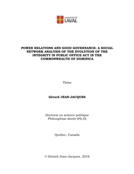 Power Relations and Good Governance: a Social Network Analysis of the Evolution of the Integrity in Public Office Act in the Commonwealth of Dominica