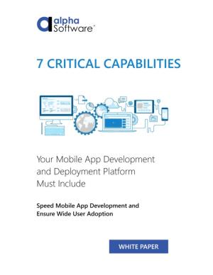 Critical Capabilities for Successful Mobile App Development
