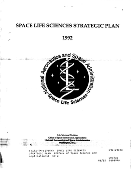 SPACE LIFE SCIENCES STRATEGIC PLAN Li L I \ 1992