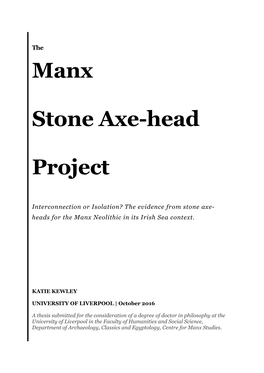 Manx Stone Axe-Head Project 59 2.2 Methodology 63 2.3 the Manx Stone Axe-Head Database