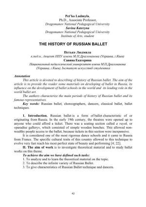 The History of Russian Ballet