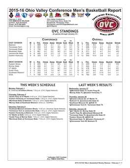 2015-16 OVC Basketball Notes.Indd