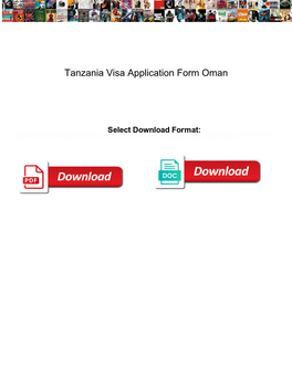 Tanzania Visa Application Form Oman